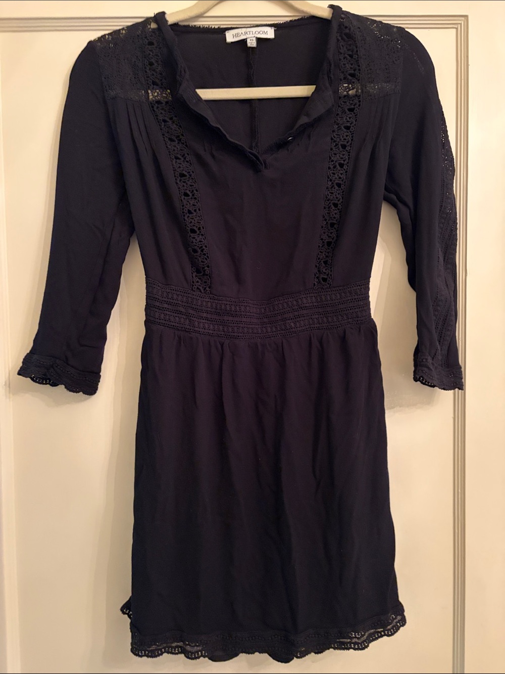 Heartloom Black mini sx summer dress open lace